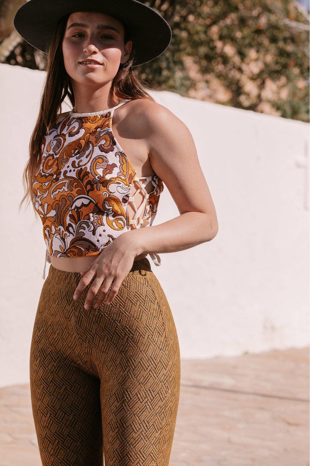 Iskcon Prayagraj Leopard Print Leggings Grey Tulsi Dress