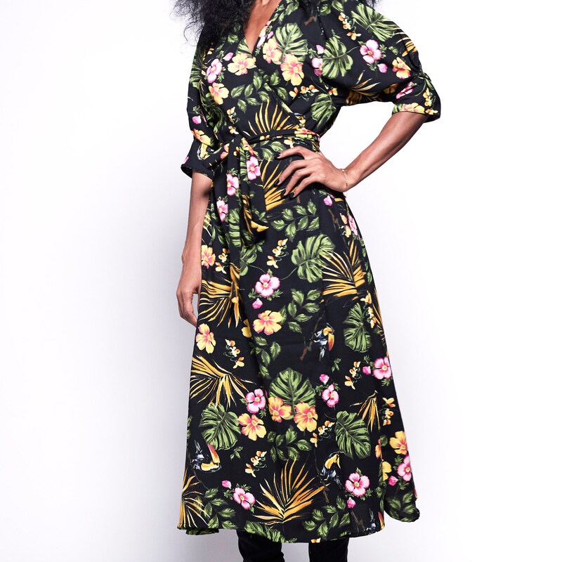 Tropical Rhapsody Printed Gown