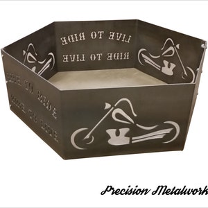 Motorcycle Hexagon Fire Ring Fire Pit