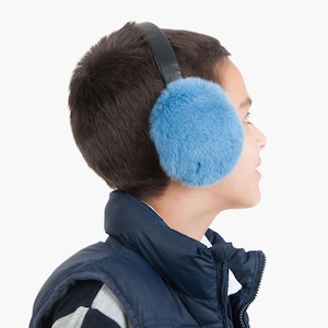 Kid&#39;s Fur Earmuffs Made of Rex Rabbit Fur and Lambskin for Boys and Girls.