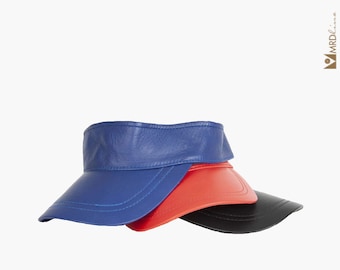 Leather hat visor type