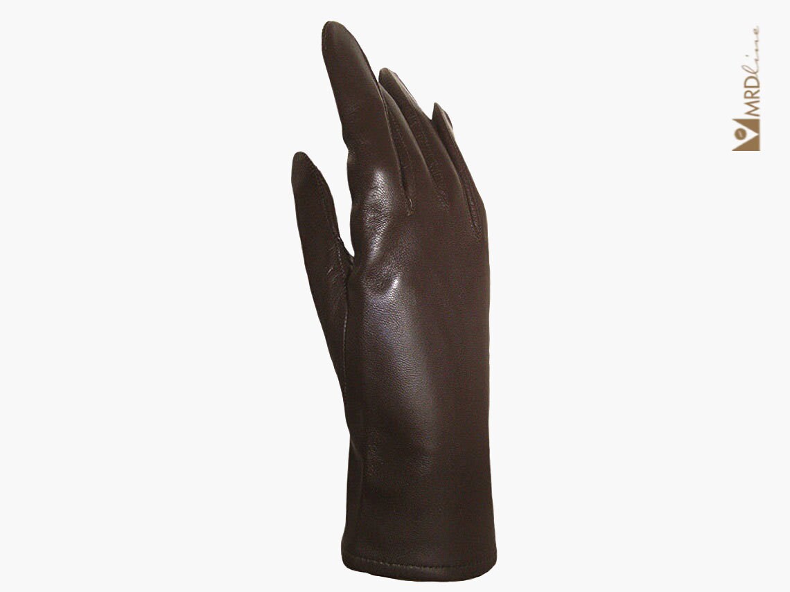 Gift for him Handmade black brown lambskin leather gloves for men with wool lining Really soft warm and elegant.