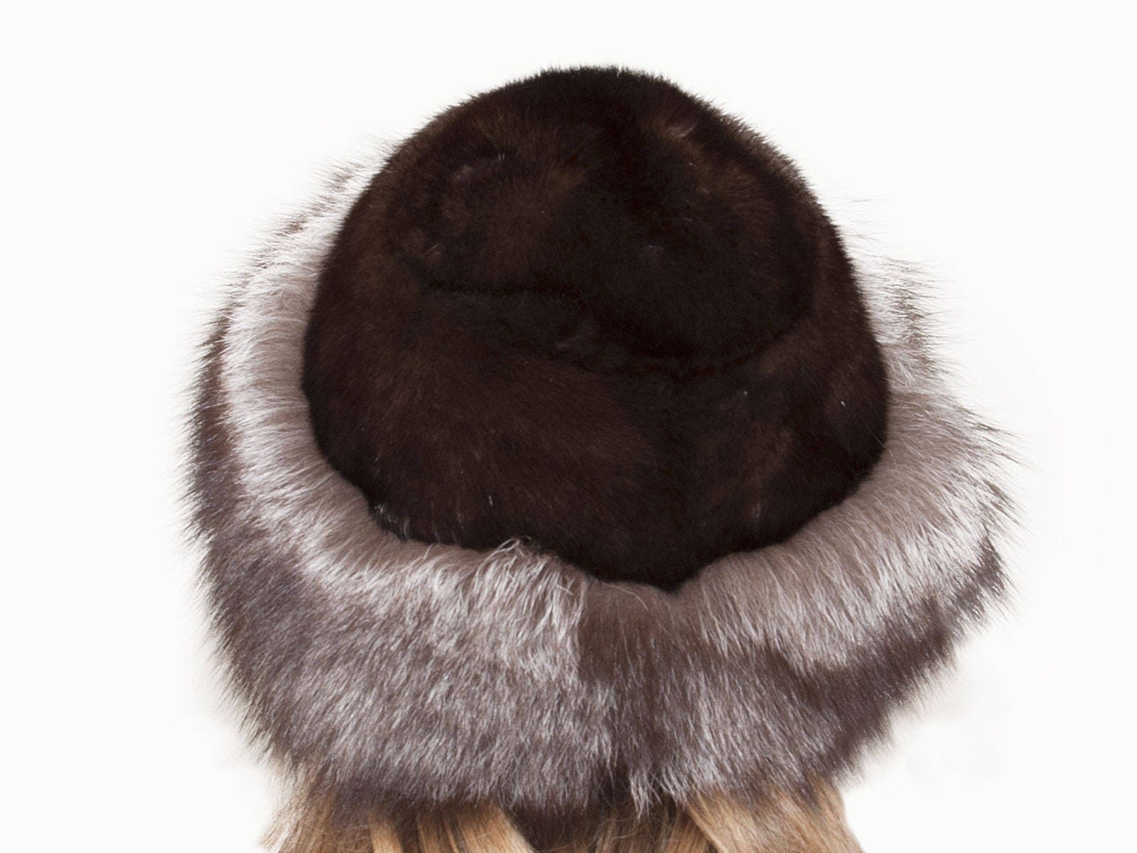 Fur Cloche Mink Hat Brown Really Soft Leather Real Fur Vintage Honey Brown Mink Fur Cloche Hat Winter Hat Warm Hat  main image 3