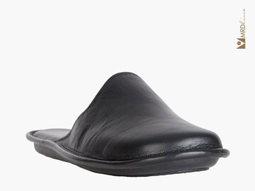 Dark Brown Leather Travel Slippers With Case - For Men And Women!