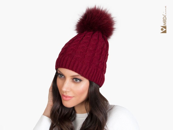 Berretto Moda Sci Cappello Invernale Con Pom Pom In Finta Pelliccia - Berretto Di Lana Morbido Per Donne, Unisex Cappello Invernale Donna - Foto 4
