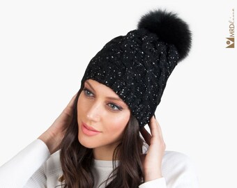 Eugenia Kim Wool-angora Knit Beanie With Fox Fur Pom  display picture 2