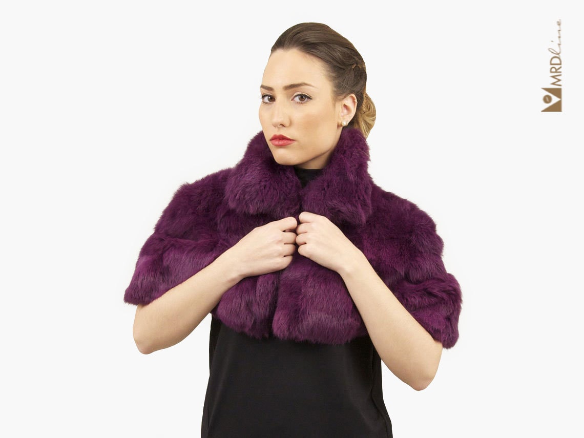 purple faux fur shawl