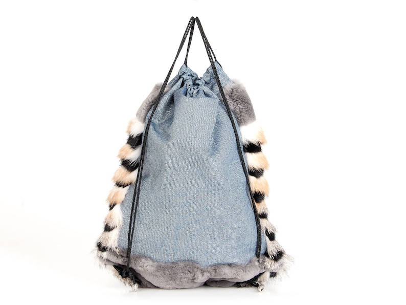 Fox beaver and rabbit fur backpack Fur backpack Women/'s fur backpack Gift for her