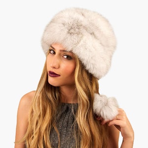 Real Fur Hat Brown Fox Fur Hat Winter 