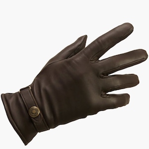 Handmade brown lambskin leather gloves for men with wool lining. Winter gloves. Really soft, warm and elegant. Gift for him.