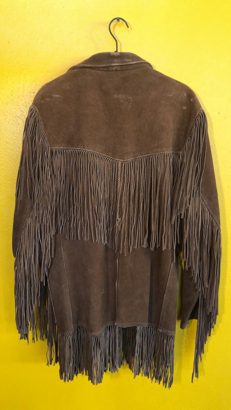 VINTAGE LEATHER FRINGE Jacket Mens Unisex Etsy