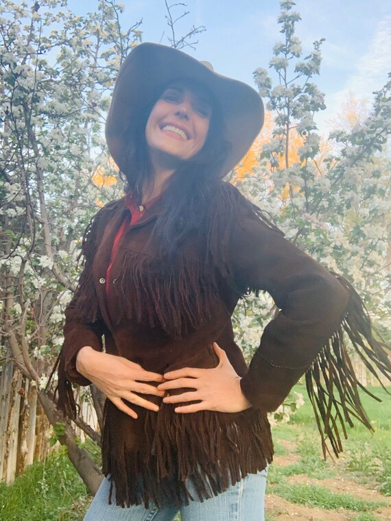 FRINGE SUEDE JACKET Fit Xs To Medium Cowgirl