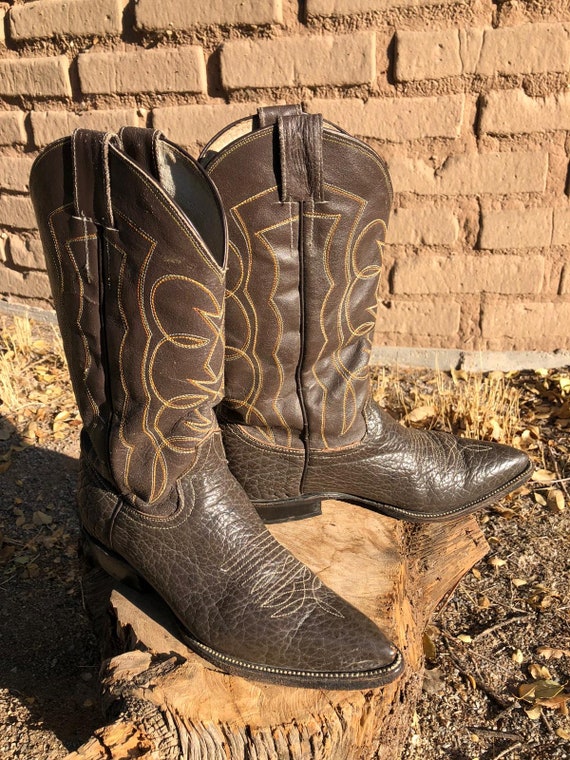 Stetson Women's Vintage Brown Tie Around Round Toe Fashion Boots 6109-1550 8.5