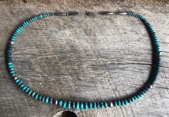 Navajo Beaded Turquoise Necklace With 