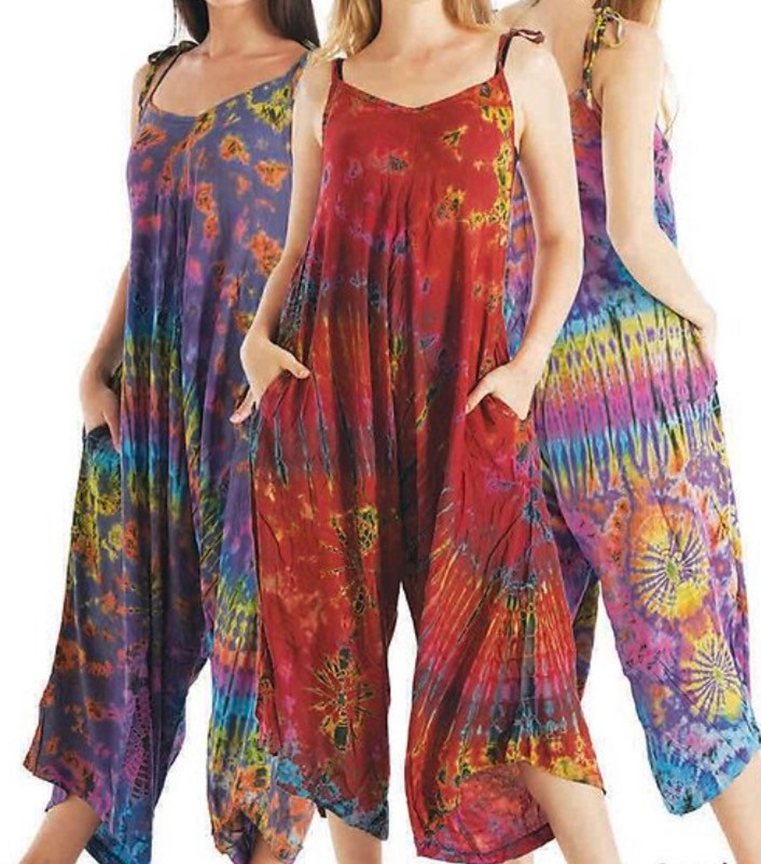 TIE DYE OVERALL Hippie Tie Dye Outfit Festival Outift Etsy