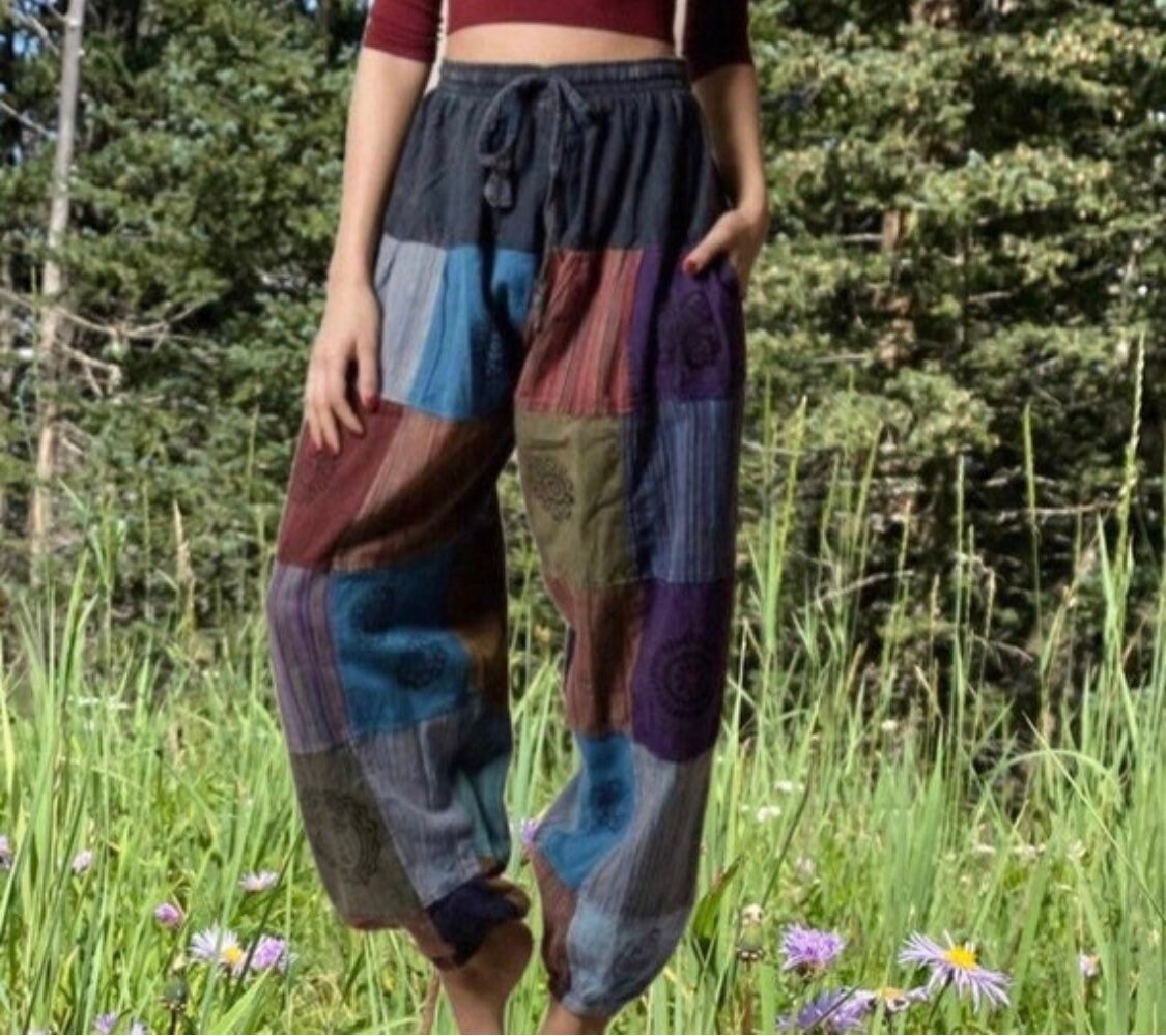 Fairtrade Multi Colo Fairtrade Multi Coloured Patchwork Hippie Trousers  Pants  Hippie outfits Hippy fashion Boho outfits