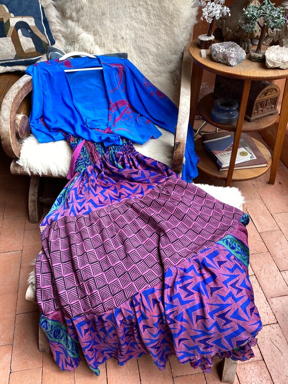 SILK DRESS SET Kimono Robe Dress and Halter Dress Pink Garden Etsy