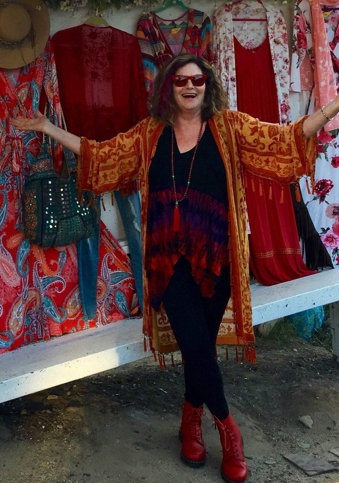 Fringe Velvet Kimono One Size Fits All - Etsy