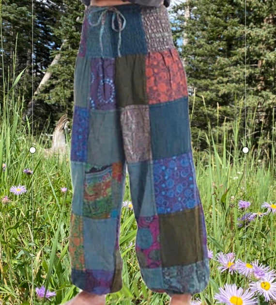 PATCHWORK PANTS UNISEX All One of a Kind Boho Hippie Festival Mens