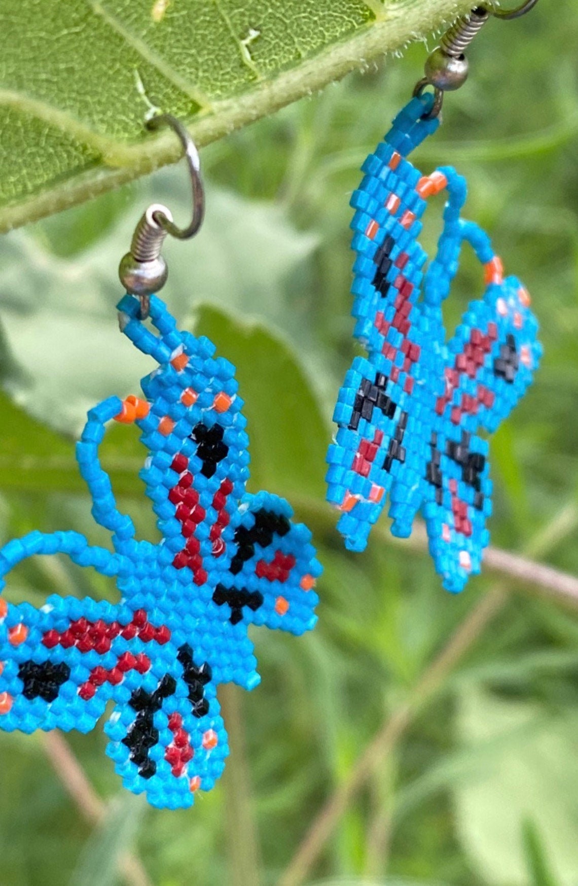 BEADED BUTTERFLY EARRINGS Native American Made by Navajo Julia Etsy