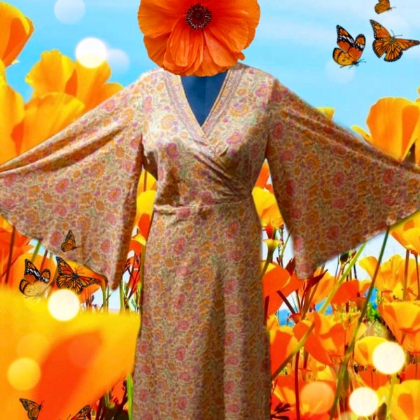 Silk Wrap Dress - Orange main image 0