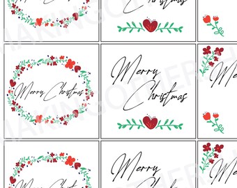 Christmas Labels - Traditional - Instant Download - Printable