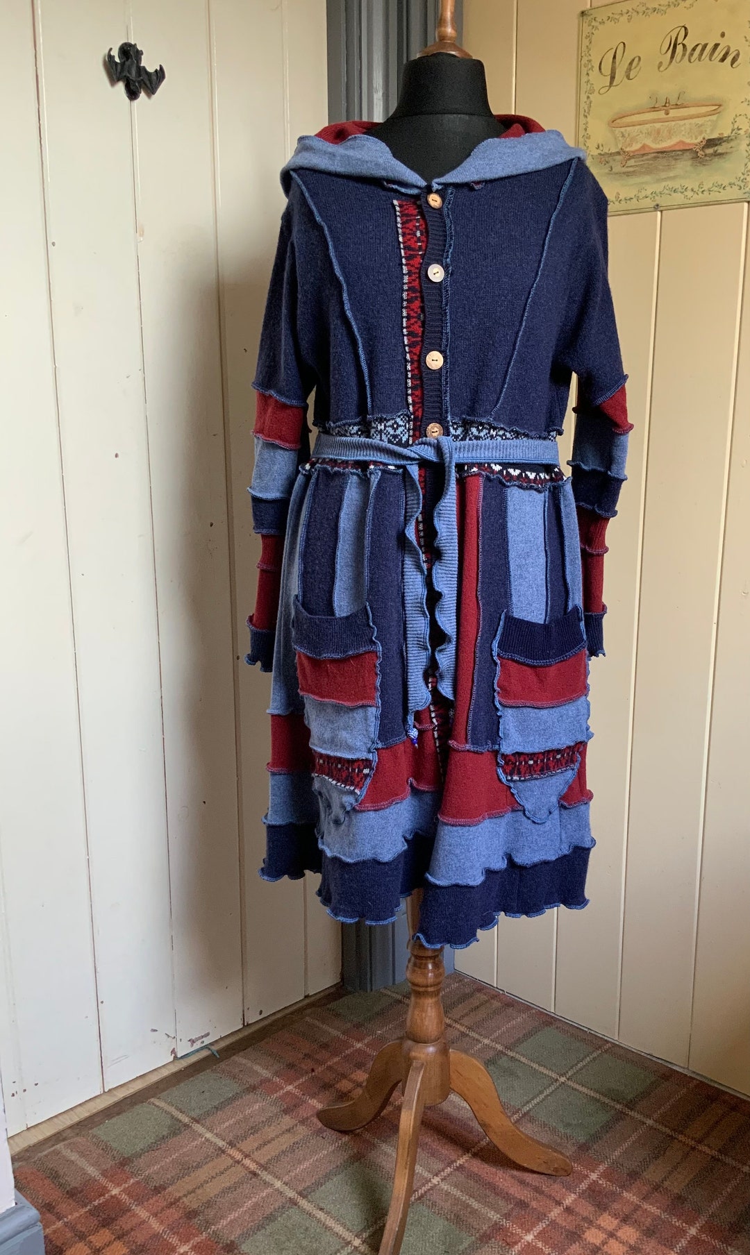 Ladies Upcycled Hooded Coatigan. Made From Preloved Lambswool. - Etsy