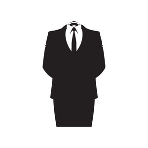 Anon Suit Tuxedo Anonymous - Vinyl Decal Sticker - 3 Sizes - 9 Solid Colors - ebn56