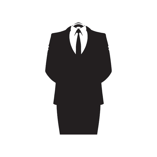 Anon Suit Tuxedo Anonymous - Vinyl Decal Sticker - 3 Sizes - 9 Solid Colors - ebn56