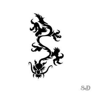 Dragon Chinese - Vinyl Decal Sticker - 3.75&quot; x 7&quot; - 24 Colors - [#0231]