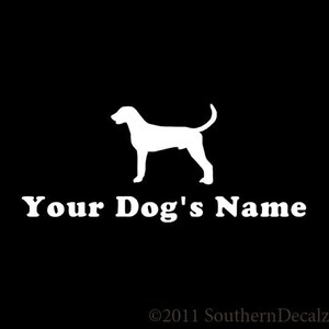 Custom American Foxhound Dog Name Puppy - Decal Sticker - 24 Colors - 6 Fonts