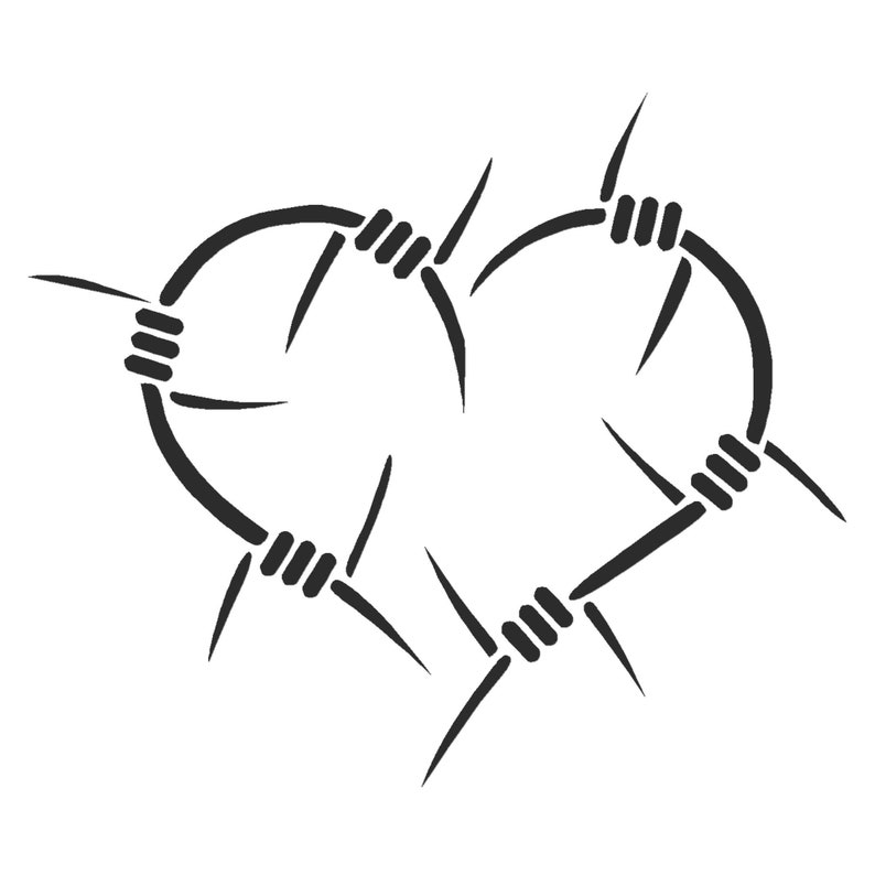 Barbed Wire Heart Vinyl Decal Sticker 3 Sizes 9 Solid Etsy UK