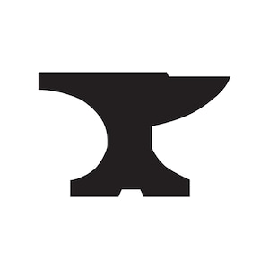 Blacksmith Anvil - Vinyl Decal Sticker - 3 Sizes - 9 Solid Colors - ebn64