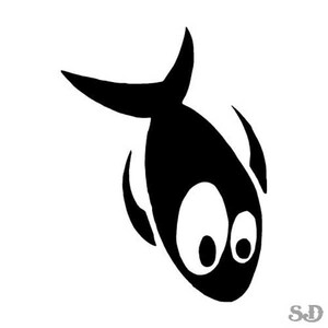 Cute Fish - Vinyl Decal Sticker - 3.75&quot; x 5&quot; - 24 Colors - [#0300]