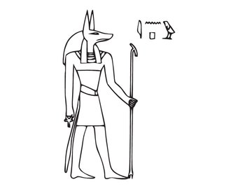 Anubis Egyptian Deity - Vinyl Decal Sticker - 2 Sizes - 9 Solid Colors - ebn63