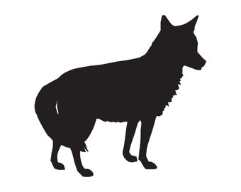 Coyote Jackal Wild Dog - Vinyl Decal Sticker - 3 Sizes - 9 Solid Colors - ebn177