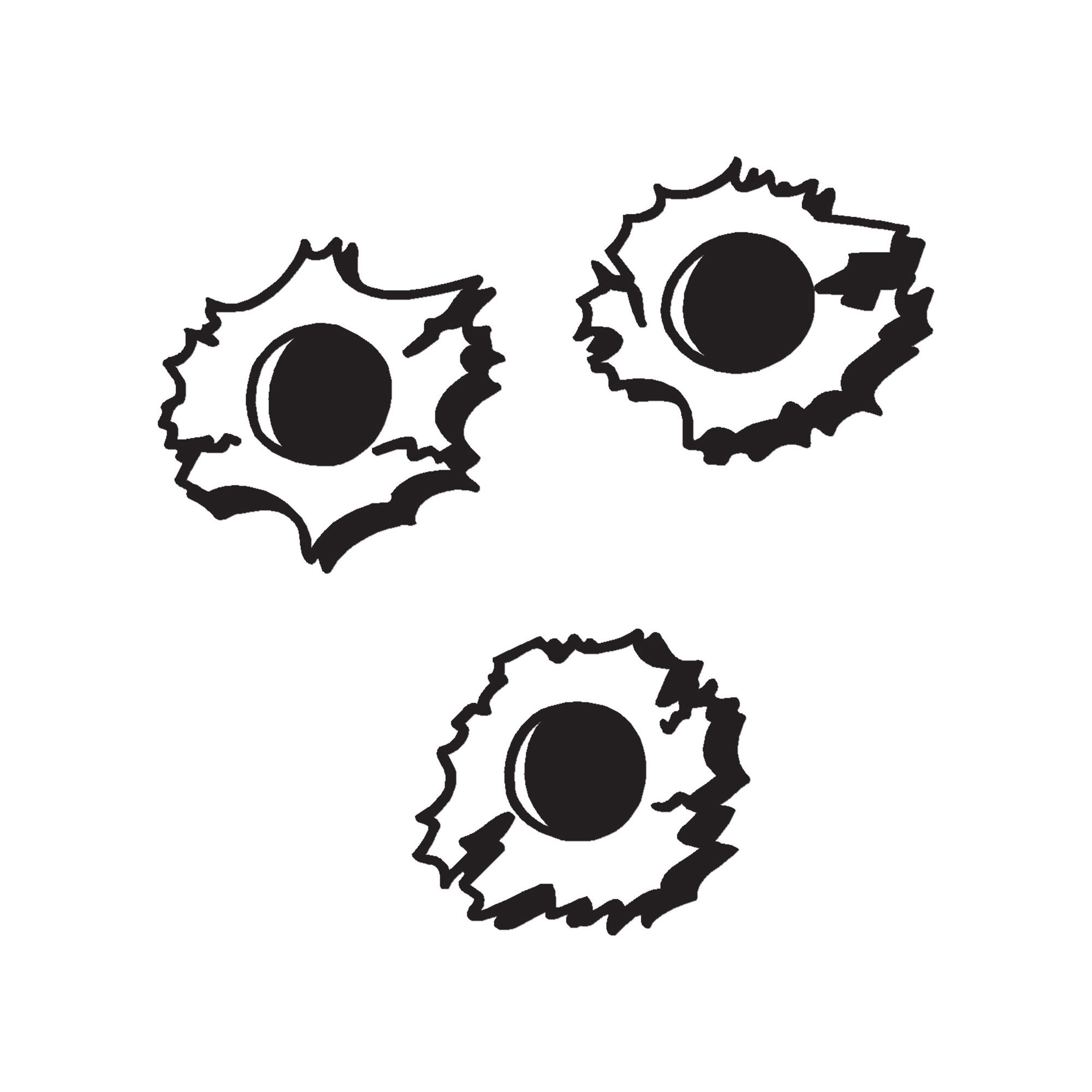 Three Bullet Holes - Vinyl Decal Sticker - 3 Sizes - 9 Solid Colors - ebn129