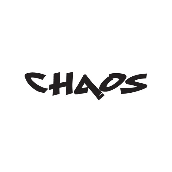 Chaos Text Vinyl Decal Sticker 3 Sizes 9 Solid Colors Etsy