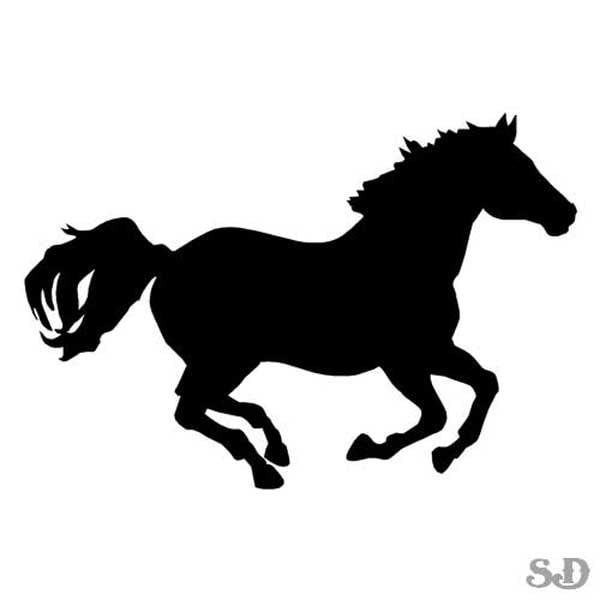 Horse Mustang Running - Vinyl Decal Sticker - 5.5" long x 3.75" high - 24 Colors - [#0382]