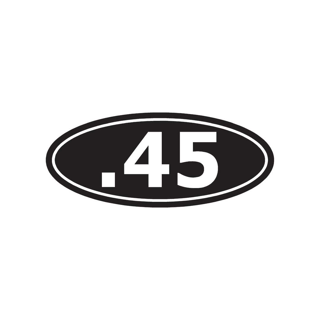 Ammo .45 Pistol - Vinyl Decal Sticker - 3 Sizes - 9 Solid Colors ...