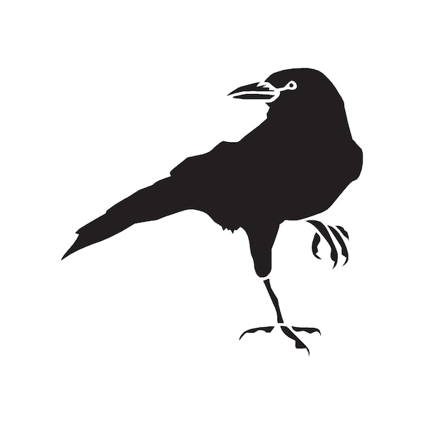 Crow Raven Blackbird - Vinyl Decal Sticker - 3 Sizes - 9 Solid Colors - ebn186