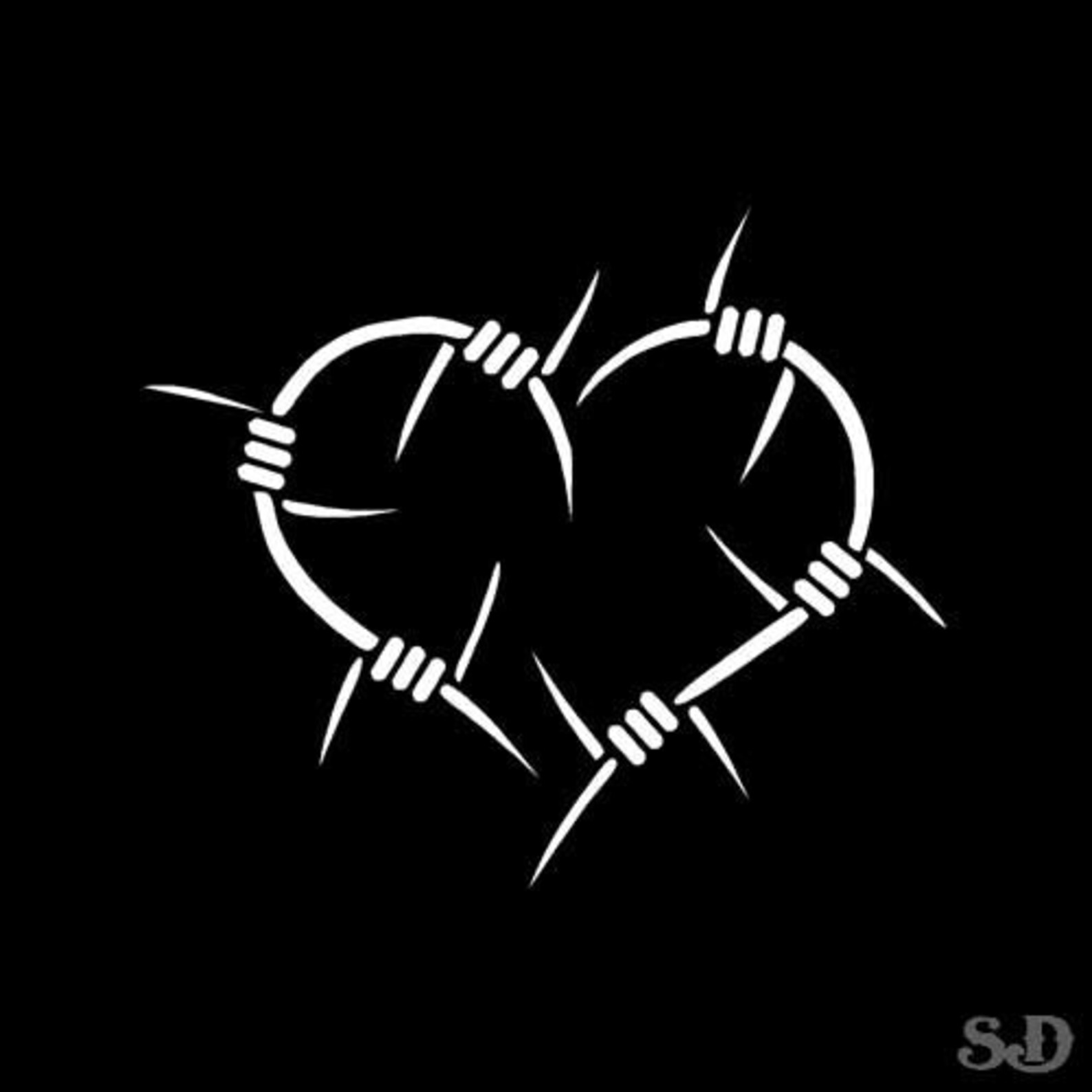 Barbed Wire Heart Vinyl Decal Sticker 4.4 x Etsy