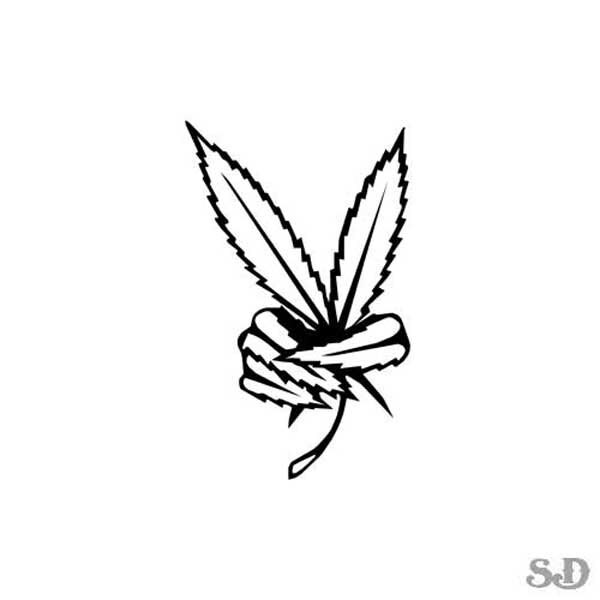 Marijuana Peace Weed Vinyl Decal Sticker 3.75 Long X 6 High 24 Colors 0922  - Etsy