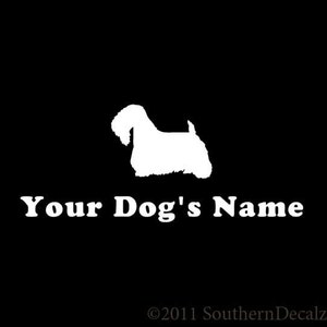 Custom Sealyham Terrier Dog Name Puppy - Decal Sticker - 24 Colors - 6 Fonts