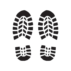 Boot Prints - Vinyl Decal Sticker - 3 Sizes - 9 Solid Colors - ebn120