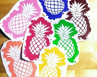 PINEAPPLE Abstract Vinyl Decal - FREE Shipping Car Window Decal, Laptop Sticker, Yeti Tumbler Sticker, Sign Decal, Wall Decal