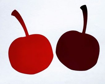 Cherry / Cherries Vinyl Decal Red- FREE Shipping Car Window Decal, Laptop Sticker, Yeti Tumbler Sticker, Sign Decal, Wall Decal