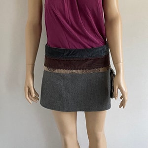 Mini Wrap Skirt wool grey/yellow
