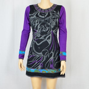 Long sleeves dress zip neck laughing Buddha