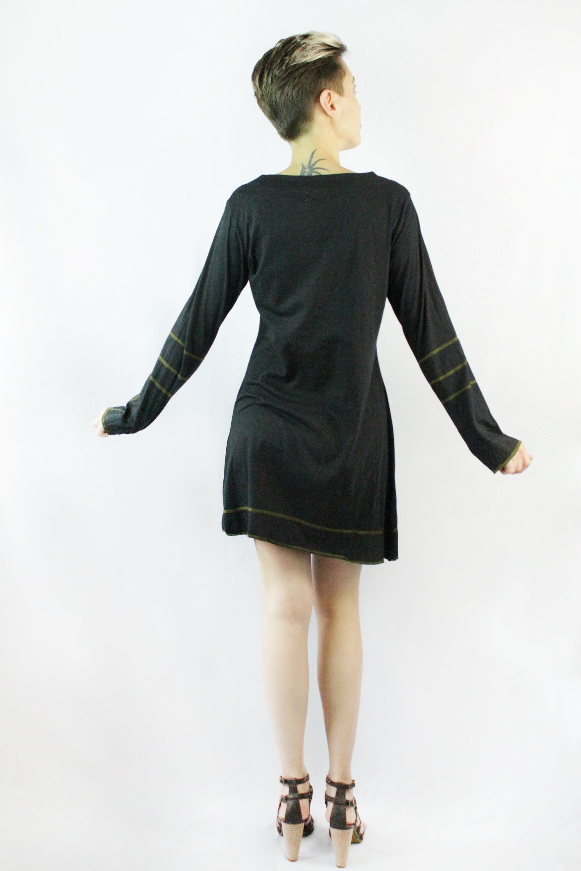 15100 Black Zip Detail Dress